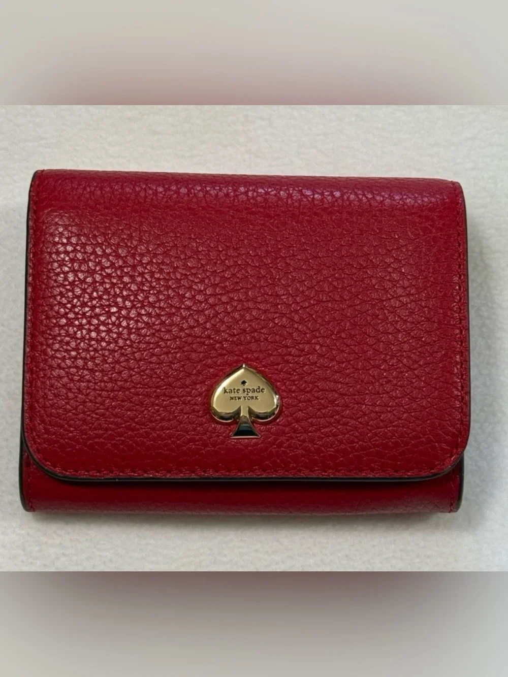 Kate Spade Red Pebbled Leather Small Wallet - NWT